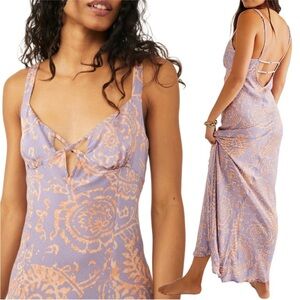 Free people mystical mindset printed maxi in the dusty lilac combo